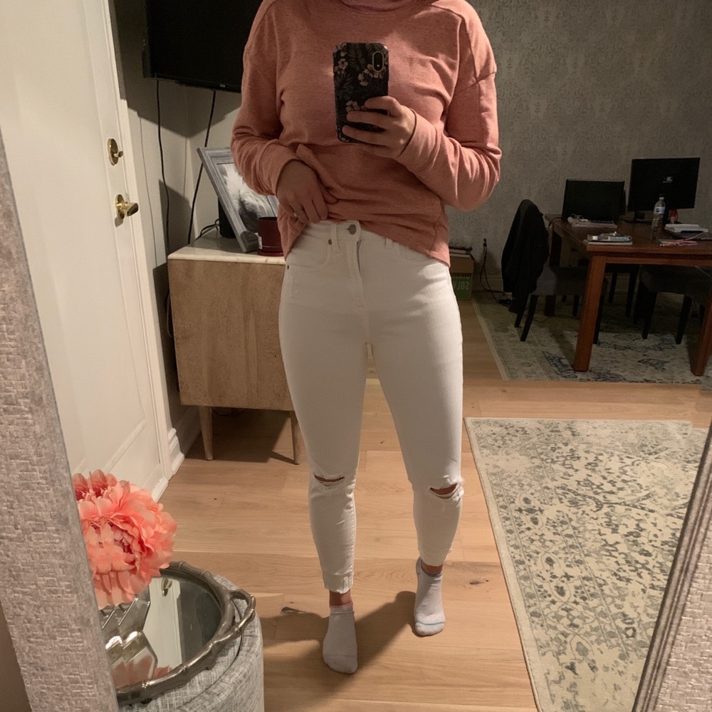 White high rise jeans from the Gap.